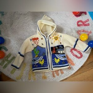 Handmade Peruvian Wool Blend Toddler Sweater 2T